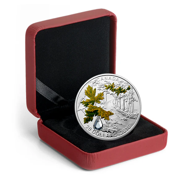 1 oz Jewel of the Rain: Bigleaf Maple Silver Coin - Image 3
