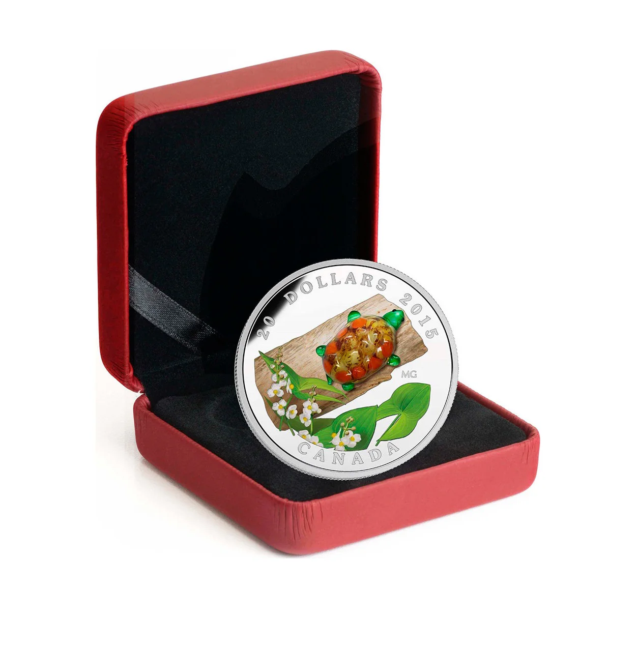 1 oz Turtle with Broadleaf Arrowhead Flower Silver Coin - Image 3