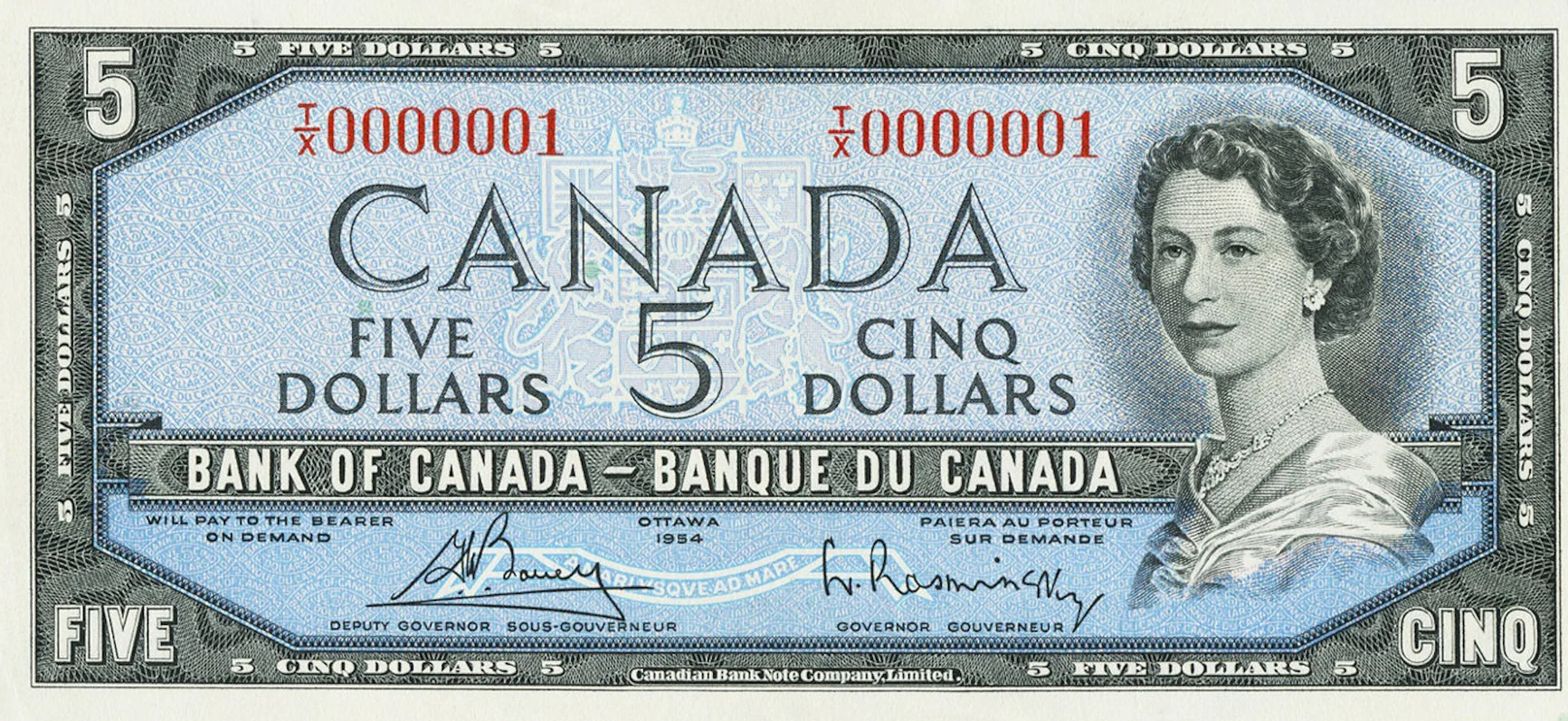Canadian $5 Bill (Beattie-Rasminsky) - Image 4