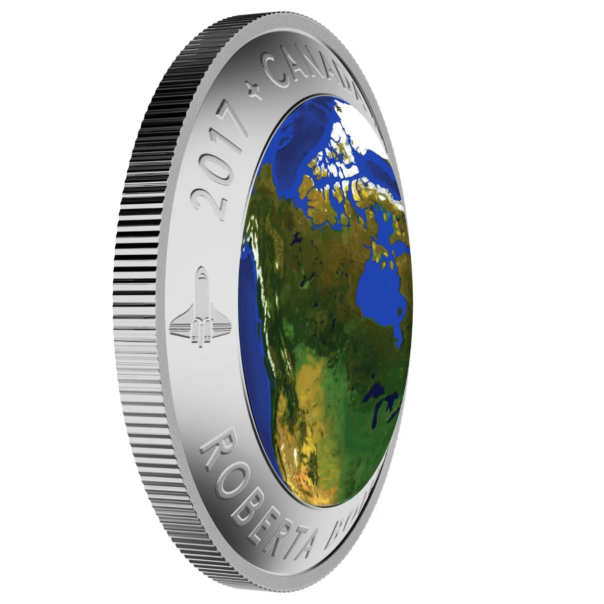 Glow-in-the-Dark View of Canada From Space Silver Coin - Image 3