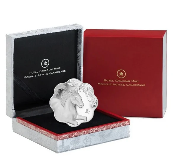 Silver $15 Lunar Year of Horse Lotus Coin - Image 3