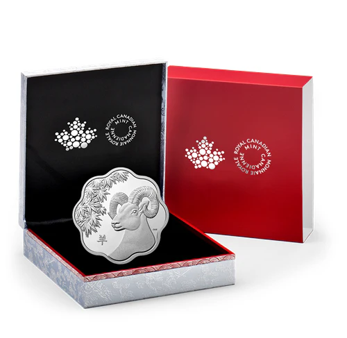 Silver $15 Lunar Year of Sheep Lotus Coin - Image 3